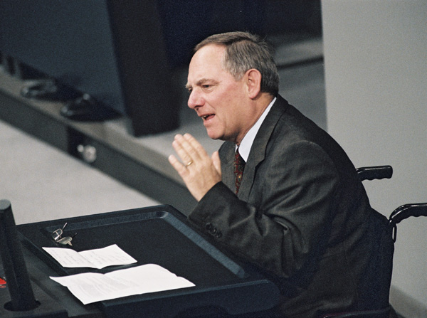 Wolfgang Schäuble during the Bundestag Debate on the CDU Donations Scandal (January 20, 2000)